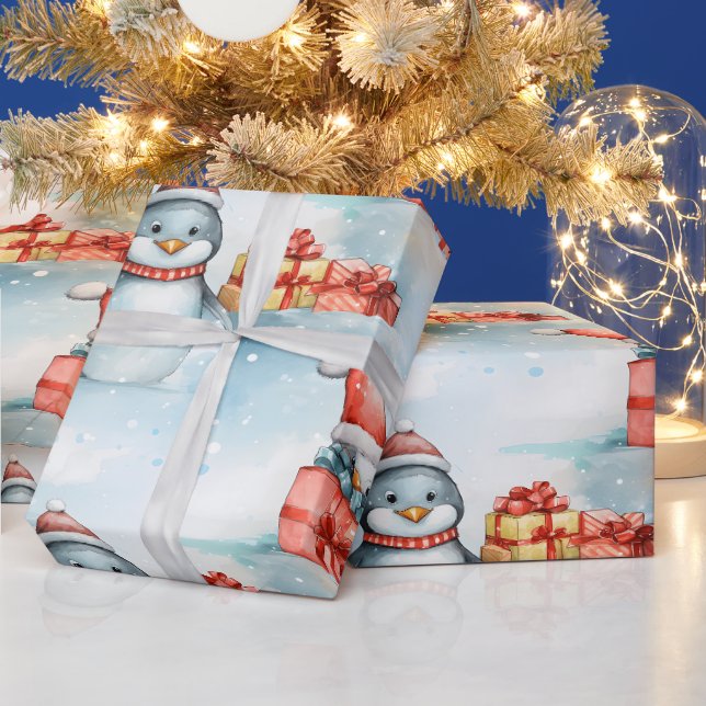 Papier Cadeau Enveloppe cadeau pingouin gai (Vacances)