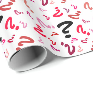 Papier Cadeau Enveloppe cadeau - Points d'interrogation en rouge