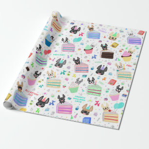 Papier Cadeau Enveloppe Cadeau pour l'anniversaire de Bulldog en