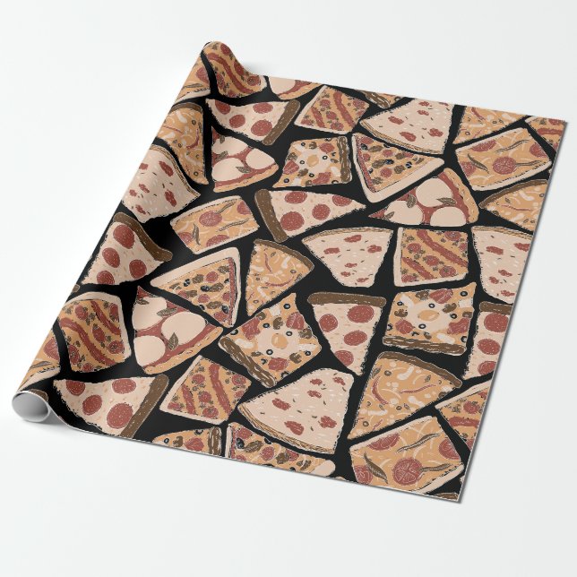 Papier Cadeau Enveloppe cadeau pour les amateurs de pizza - Pizz (Déroulé)