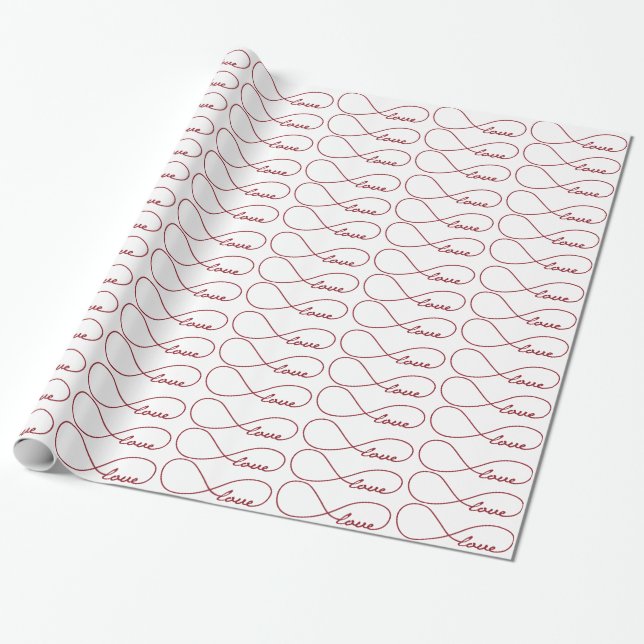 Papier Cadeau Enveloppe cadeau Red Love Infinity (Déroulé)