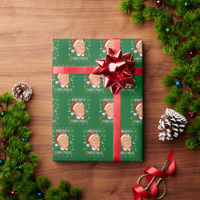 Papier Cadeau Enveloppe cadeau républicain, Donald Trump Joyeux  (Cadeau de vacances)