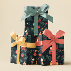 Papier Cadeau Enveloppe cadeau Sucre de canne rouge Festif