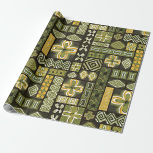 Papier Cadeau Enveloppe cadeau vintage Aloha   Pua Green