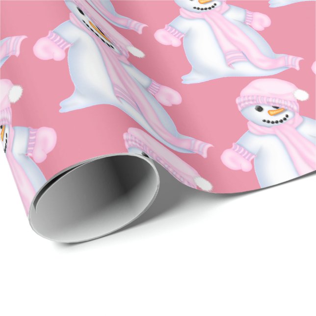 Papier Cadeau Enveloppe carrelée par fête de Noël rose joyeuse (Coin rond)