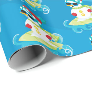 Papier Cadeau Enveloppe carrelée par fête de Noël surfante de