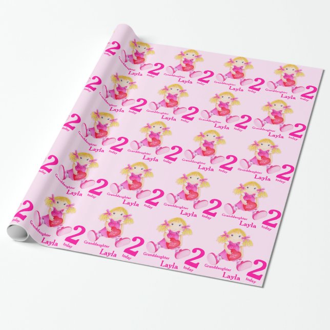 Papier Cadeau Enveloppe d'anniversaire de chiffon de (Déroulé)