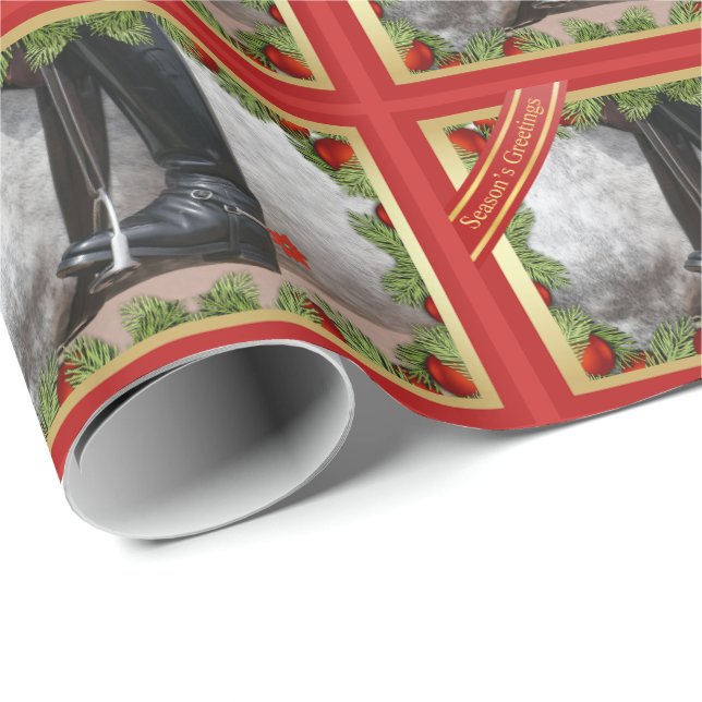 Papier Cadeau Enveloppe de cadeau anglaise équestre de cheval de (Coin rond)
