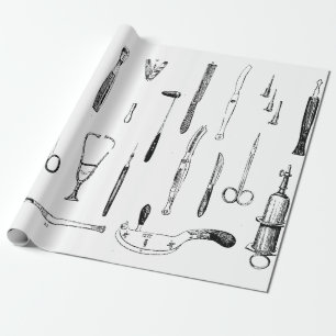 Papier Cadeau Enveloppe de cadeau antique d'instruments médicau
