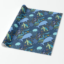 Enveloppe de cadeau aquatique de motif de plage de