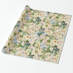 Papier Cadeau Enveloppe de cadeau chic assez florale