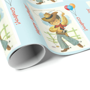 Papier Cadeau Enveloppe de cadeau d'anniversaire de cowboy