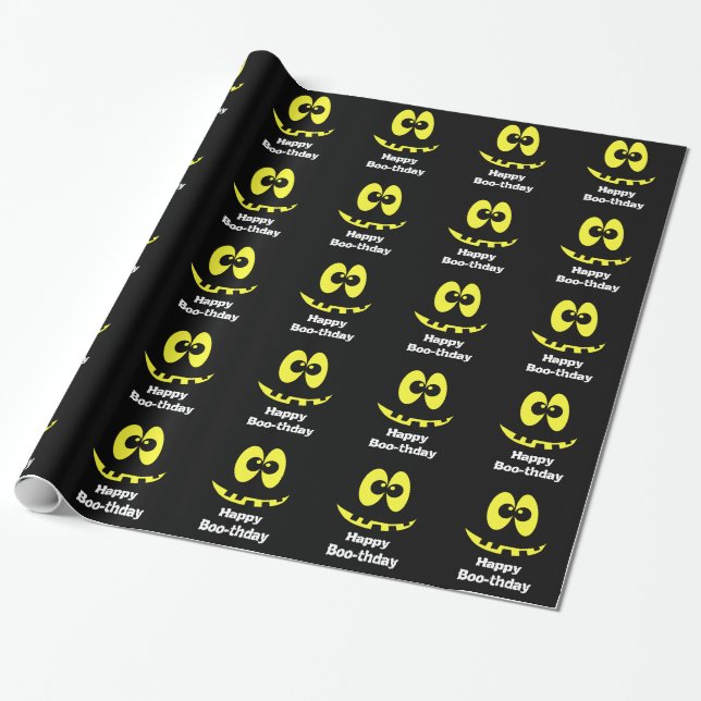 Papier Cadeau Enveloppe de cadeau de Halloween de joyeux (Déroulé)