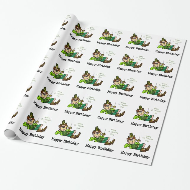 Papier Cadeau Enveloppe de cadeau de lutin d'anniversaire du (Déroulé)