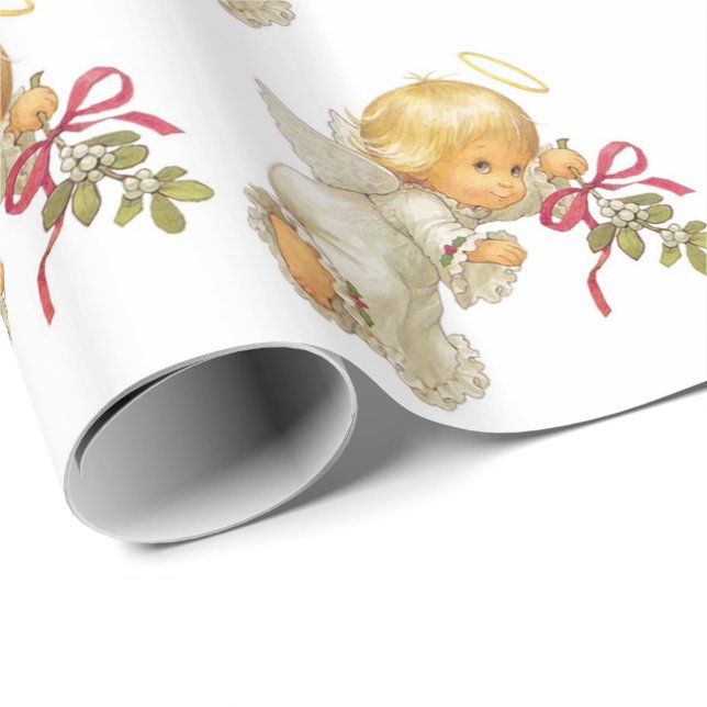 Papier Cadeau Enveloppe de cadeau de Noël/anges (Coin rond)