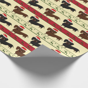 Papier Cadeau Enveloppe de cadeau de Noël de teckel