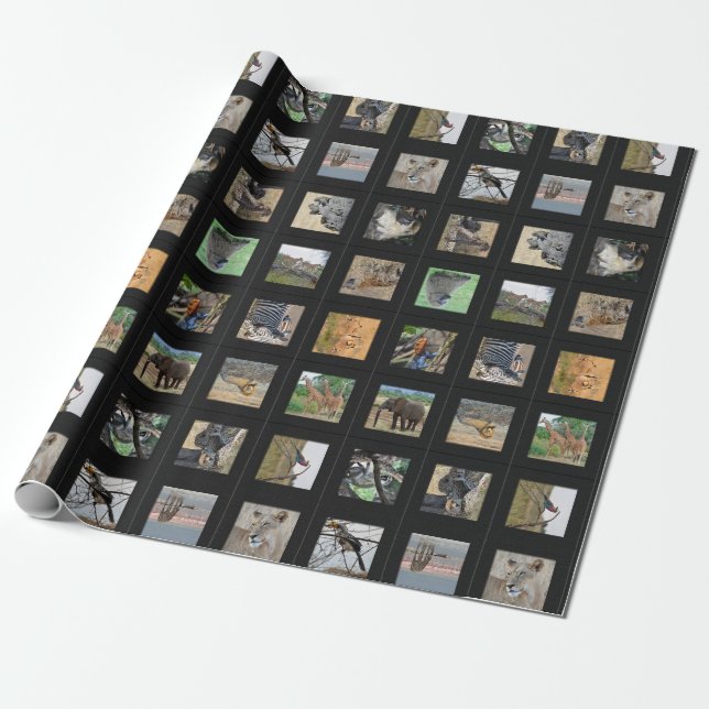 Papier Cadeau Enveloppe de cadeau de photo d'animal sauvage (Déroulé)