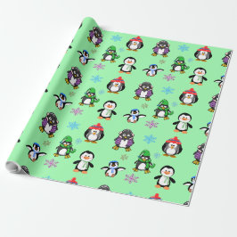 Papier Cadeau Enveloppe de cadeau de pingouins et de flocons de