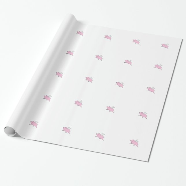 Papier Cadeau enveloppe de cadeau de porcs de vol (Déroulé)