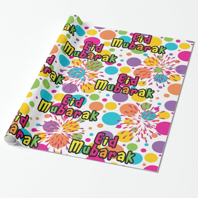 Papier Cadeau Enveloppe de cadeau d'éclaboussure d'Eid Mubarak (Déroulé)