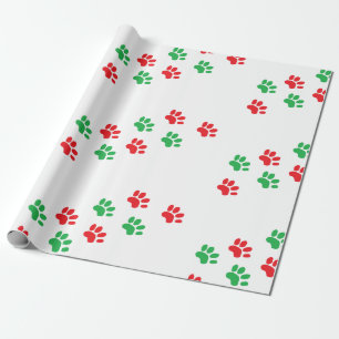 Papier Cadeau Enveloppe de cadeau d'empreinte de patte de Noël