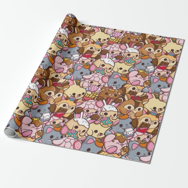 Papier Cadeau Enveloppe de cadeau détrempée de Smooshy (Déroulé)