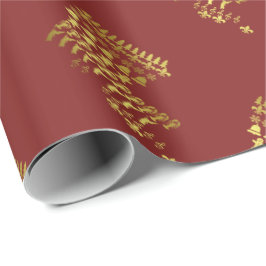 Papier Cadeau Enveloppe de cadeau d'impression d'or de Noël de