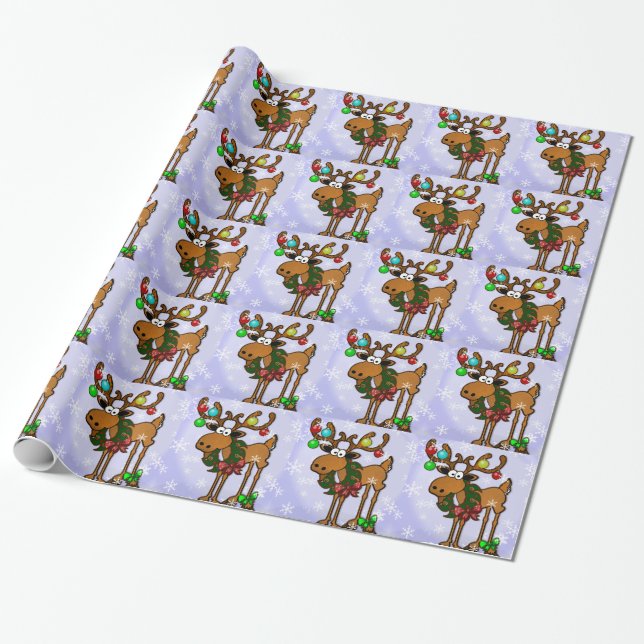 Papier Cadeau Enveloppe de cadeau d'orignaux de Snowball (Déroulé)