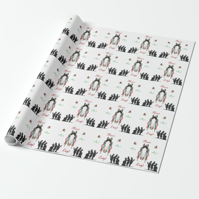 Papier Cadeau Enveloppe de cadeau du Mari Lwyd (Déroulé)