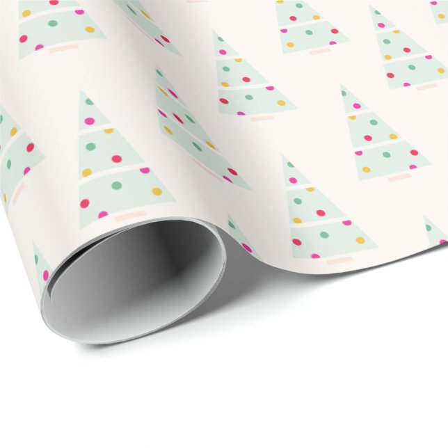 Papier Cadeau Enveloppe de cadeau en pastel d'arbre de Noël de (Coin rond)