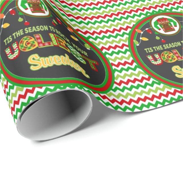 Papier Cadeau Enveloppe de cadeau laide de fête de vacances de (Coin rond)