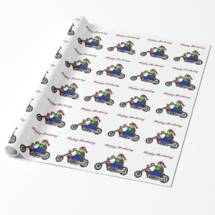 Papier Cadeau Enveloppe de cadeau masculine de moto d'équitatio