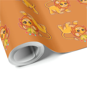 Papier Cadeau Enveloppe de cadeau mignonne du Roi Crown Jungle