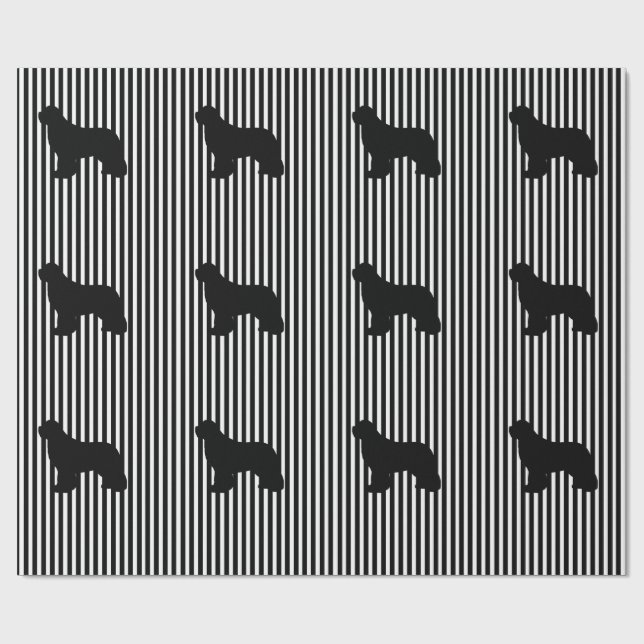 Papier Cadeau enveloppe de cadeau multi noire de chien de (Plat)