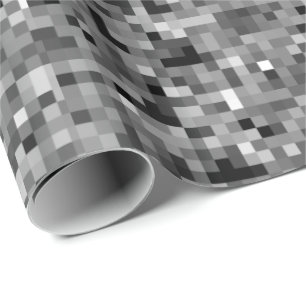 Papier Cadeau Enveloppe de cadeau noire de mosaïque de pixel
