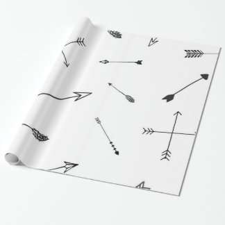 Papier Cadeau Enveloppe de cadeau noire et blanche de flèche