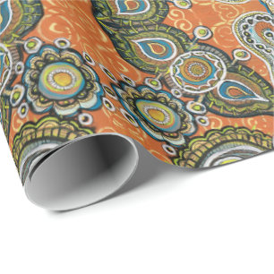 Papier Cadeau enveloppe de cadeau orange de Paisley