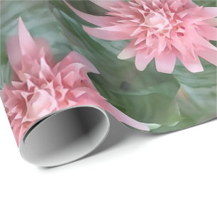 Papier Cadeau Enveloppe de cadeau rose fleurissante de Bromeliad