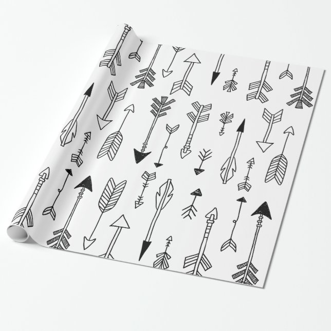 Papier Cadeau Enveloppe de cadeau tribale tirée par la main de (Déroulé)