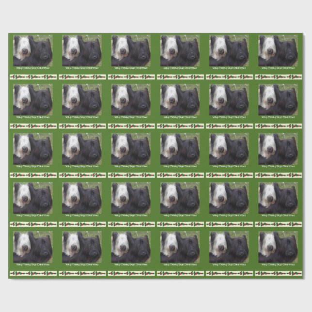 Papier Cadeau Enveloppe de cadeau unique de Noël de Skye Terrier (Plat)