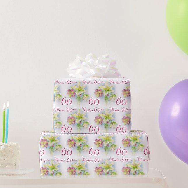 Papier Cadeau Enveloppe de fleurs de printemps mère 60e annivers (Cadeaux de fête)