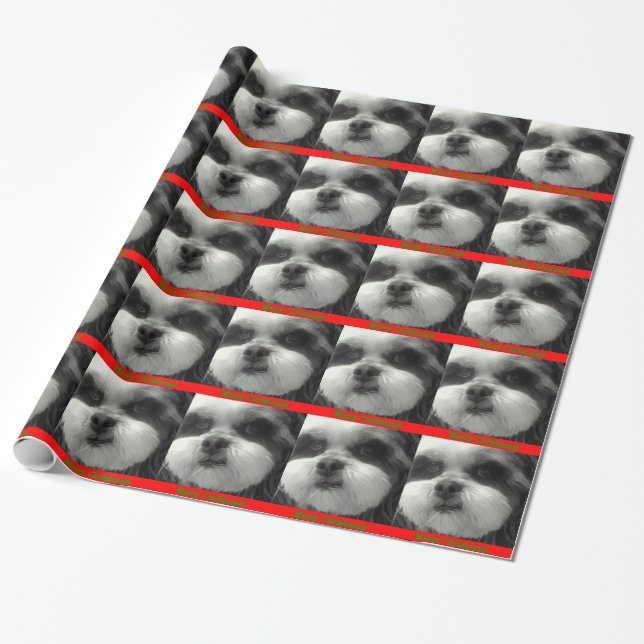 Papier Cadeau Enveloppe de Noël de tzu de Shih (Déroulé)