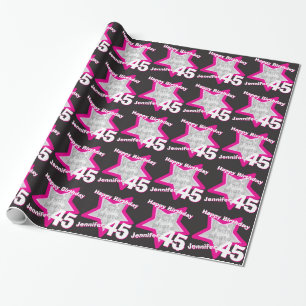 Papier Cadeau Enveloppe de noir de rose de photo d'anniversaire