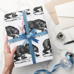 Papier Cadeau Enveloppe de partie carrelée par cru d'ours noir