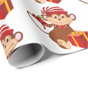 Papier Cadeau Enveloppe de partie carrelée par singe de vacance