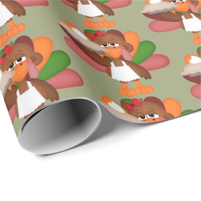 Papier Cadeau Enveloppe de partie de dinde de tarte de (Coin rond)