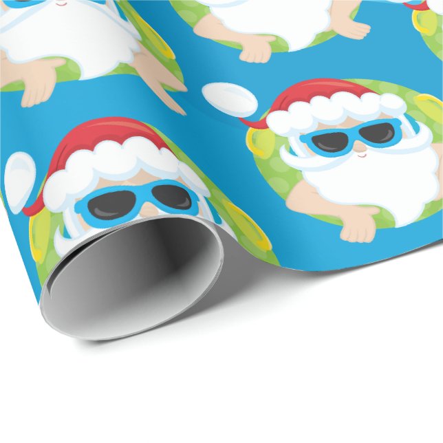 Papier Cadeau Enveloppe de partie de Père Noël carrelée par (Coin rond)