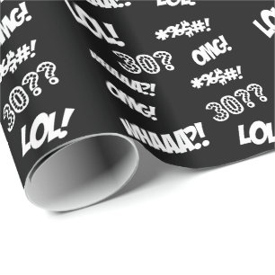 Papier Cadeau Enveloppe drôle, 30 années de vieille ! OMG, LOL,