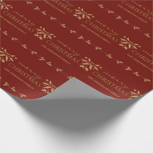 Papier Cadeau Enveloppe métallique de houx de Faux d'or de