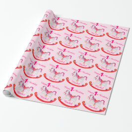 Papier Cadeau Enveloppe nommée de motif d'anniversaire de cheval